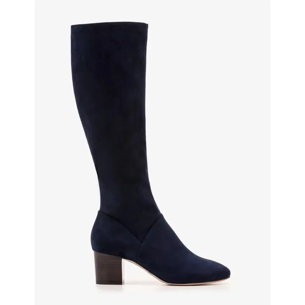 Boden 41  Round Toe Stretch Boots in navy blue suede sz 9 riding boots $220